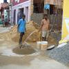 Mixing sand and cement at Kolathur - Chennai