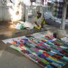 A woman selling Bead chains at Besant Nagar street, Chennai...