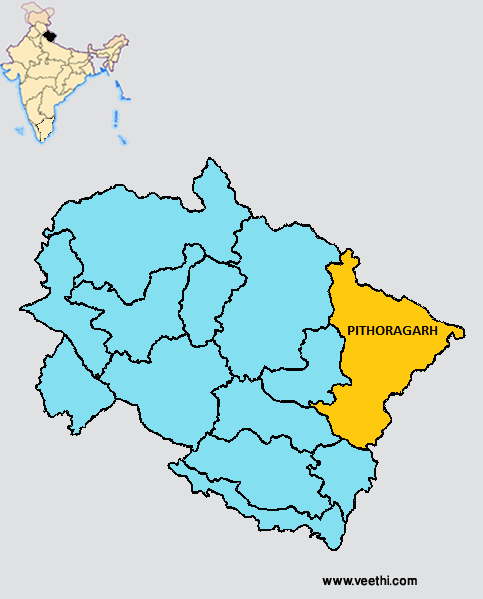 Map Of Pithoragarh District Uttarakhand Pithoragarh District