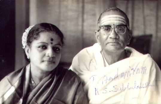 Carnatic Music Vocalist M.S.Subbulakshmi with her husband T.Sathasivam ...