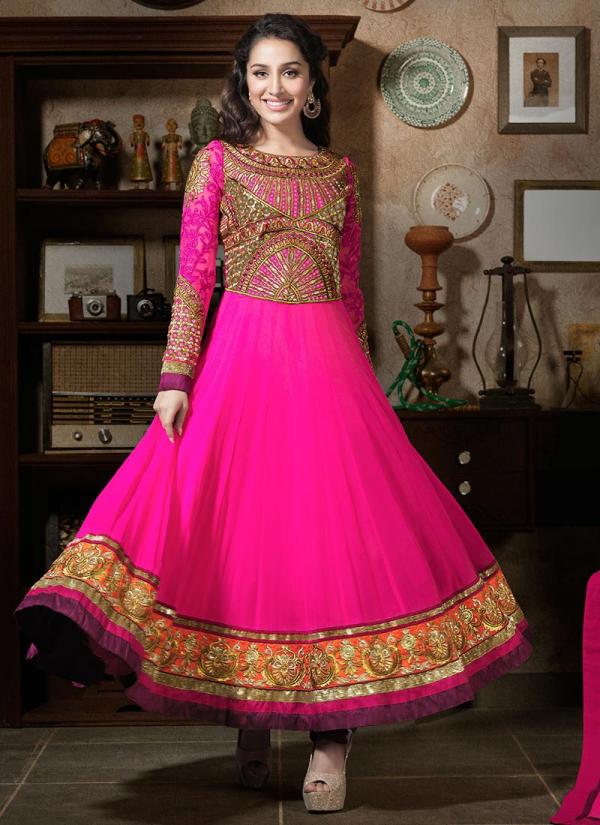 Radiant Shraddha Kapoor Ankle Length Anarkali Suit | Veethi