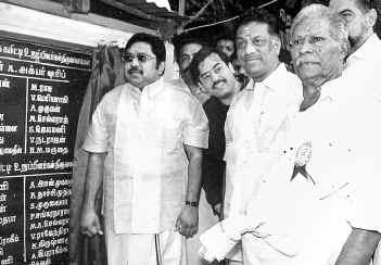 The PWD Minister, O. Panneerselvam, The Rajya Sabha MP, T.T.V ...